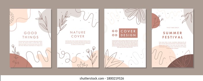 Set abstrakter kreativer Vorlagen mit Herbstkonzept. Universal Cover Designs für den Jahresbericht, Broschüren, Flyer, Präsentationen, Broschüren, Magazine.