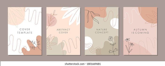 Set of abstract creative artistic templates with nature concept. Universal cover Designs for Annual Report, Brochures, Flyers, Presentations, Leaflet, Magazine.