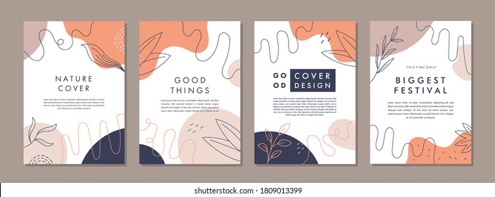 Set of abstract creative artistic templates. Universal cover Designs for Annual Report, Brochures, Flyers, Presentations, Leaflet, Magazine, Stories.