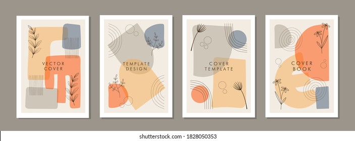 Set abstrakter künstlerischer Vorlagen. Universal Cover Designs für den Jahresbericht, Broschüren, Flyer, Präsentationen, Broschüren, Magazine.