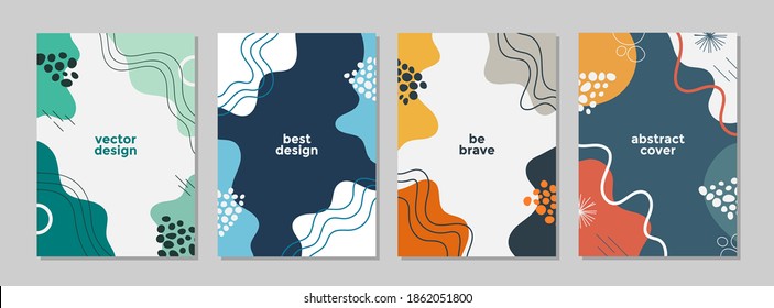 Set of abstract creative artistic templates with winter season concept. Universal cover Designs for Annual Report, Brochures, Flyers, Presentations, Leaflet, Magazine.