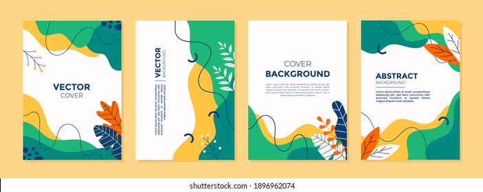 Set of abstract creative artistic templates with spring season concept. Universal cover Designs for Annual Report, Brochures, Flyers, Presentations, Leaflet, Magazine.