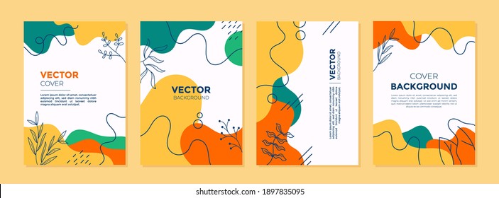 Set of abstract creative artistic templates with spring season concept. Universal cover Designs for Annual Report, Brochures, Flyers, Presentations, Leaflet, Magazine.