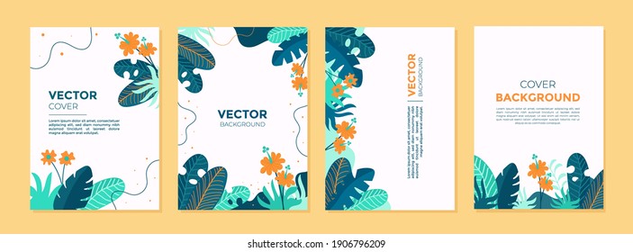 Set Of Abstract Creative Artistic Templates With Spring Season Concept. Universal Cover Designs For Annual Report, Brochures, Flyers, Presentations, Leaflet, Magazine.