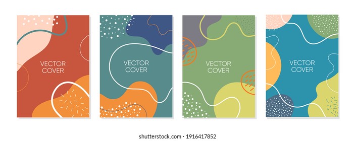 Set of abstract creative artistic templates. Universal cover Designs for Annual Report, Brochures, Flyers, Presentations, Leaflet, Magazine.