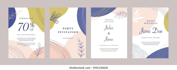 Conjunto de plantillas artísticas creativas abstractas. Portada universal Diseños para el Informe Anual, Folletos, Volantes, Presentaciones, Folleto, Revista.
