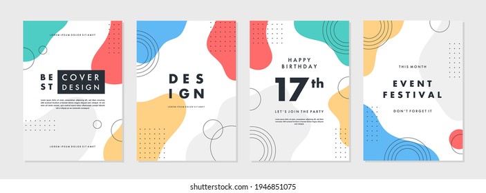 Set of abstract creative artistic templates. Universal cover Designs for Annual Report, Brochures, Flyers, Presentations, Leaflet, Magazine.