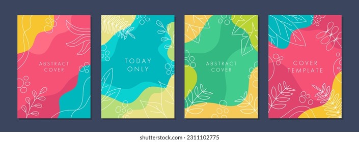 Set of abstract creative artistic templates. Universal cover Designs for Annual Report, Brochures, Flyers, Presentations, Leaflet, Magazine.