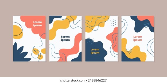 Set of abstract creative artistic templates. Universal cover Designs for Annual Report, Brochures, Flyers, Presentations, Leaflet, Magazine