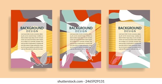 Set of abstract creative artistic templates with spring and summer season concept. Abstract modern book cover. for journals, books, posters, social media, Presentations, Leaflet, Magazine.