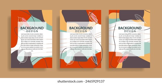 Set of abstract creative artistic templates with spring and summer season concept. Abstract modern book cover. for journals, books, posters, social media, Presentations, Leaflet, Magazine.