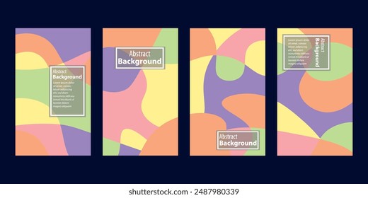 Set Of Abstract Creative Backgrounds, Hand drawn various Textured abstract shapes, coloful doodle objects, Contemporary modern trendy illustrations. Every background is isolated