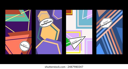 Set Of Abstract Creative Backgrounds, Hand drawn various Textured abstract shapes, coloful doodle objects, Contemporary modern trendy illustrations. Every background is isolated