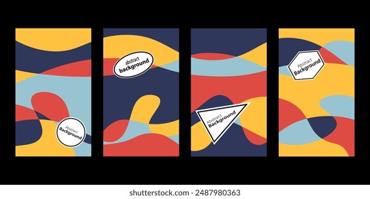 Set Of Abstract Creative Backgrounds, Hand drawn various Textured abstract shapes, coloful doodle objects, Contemporary modern trendy illustrations. Every background is isolated