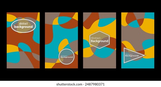 Set Of Abstract Creative Backgrounds, Hand drawn various Textured abstract shapes, coloful doodle objects, Contemporary modern trendy illustrations. Every background is isolated