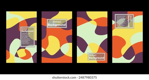 Set Of Abstract Creative Backgrounds, Hand drawn various Textured abstract shapes, coloful doodle objects, Contemporary modern trendy illustrations. Every background is isolated