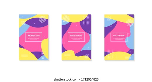 Set of abstract creative backgrounds in minimal trendy style with geometric element. Social media stories templates. Vector