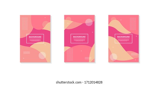 Set of abstract creative backgrounds in minimal trendy style with geometric element. Social media stories templates. Vector