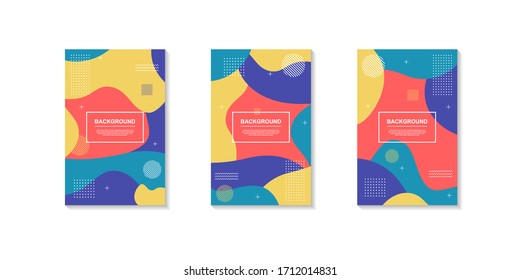 Set of abstract creative backgrounds in minimal trendy style with geometric element. Social media stories templates. Vector