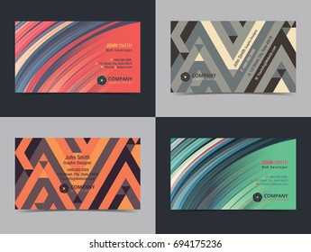 Set of abstract creative Business card design layout template with colorful background. Modern Backgrounds. Vector illustration.
