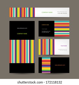 Set of abstract creative business cards design