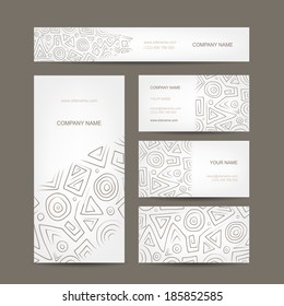 Set of abstract creative business cards design