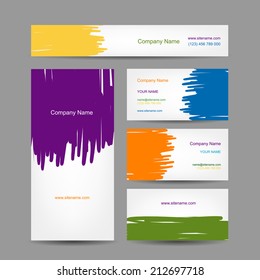 Set of abstract creative business cards design