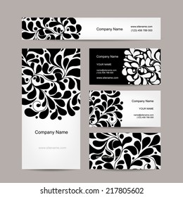 Set of abstract creative business cards design