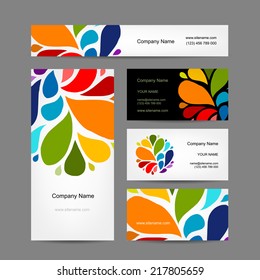 Set of abstract creative business cards design