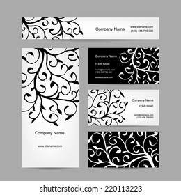 Set of abstract creative business cards design