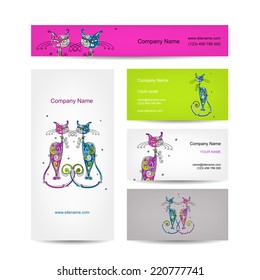 Set of abstract creative business cards design
