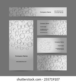 Set of abstract creative business cards design, vector illustration