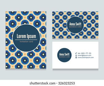 Set of abstract creative business cards design. Vector template design with geometric background.