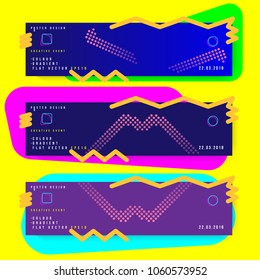 Set abstract creative design poster for creative event with colorful gradient. Template futuristic cover. Flat vector illustration EPS 10.