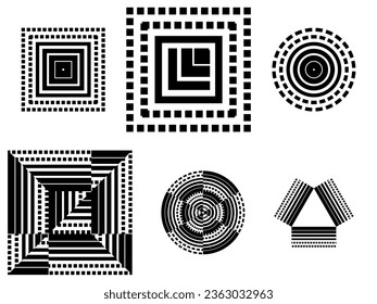 set of abstract creative geometric shapes