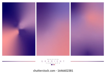 Set of abstract creative gradient concept multicolored blurred background . For Web and Mobile Applications, art illustration template design, business infographic and social media, modern decoration.