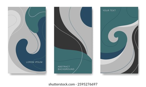 A set of abstract, creative hand-drawn backgrounds. For posters, banners, covers, etc.