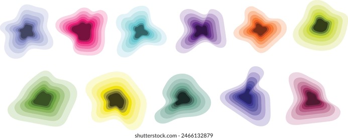 set abstract creative minimalist gradient colorful shape