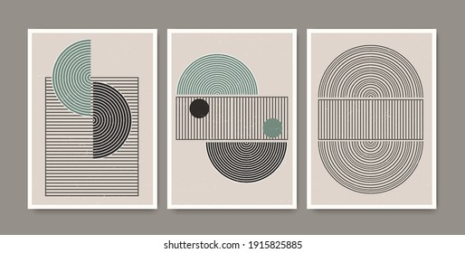 Abstract Contemporary Mid Century Poster Geometric Stock Vector ...