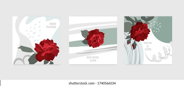 Conjunto de plantillas artísticas universales creativas abstractas. Ideal para carteles, tarjetas, invitaciones, volantes, portadas, banner, carteles, folletos y otros diseños gráficos. Ilustración vectorial.