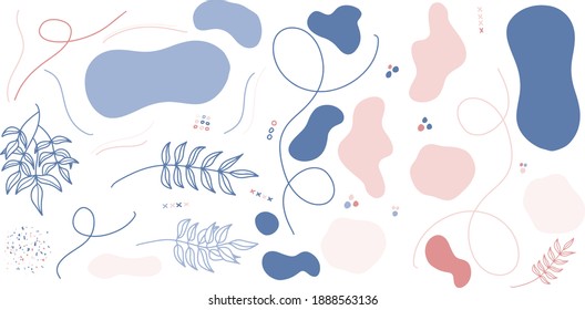 Set of abstract creative universal artistic leaves element background templates. Good for poster, card, invitation, flyer, cover, banner, placard, brochure and other graphic design