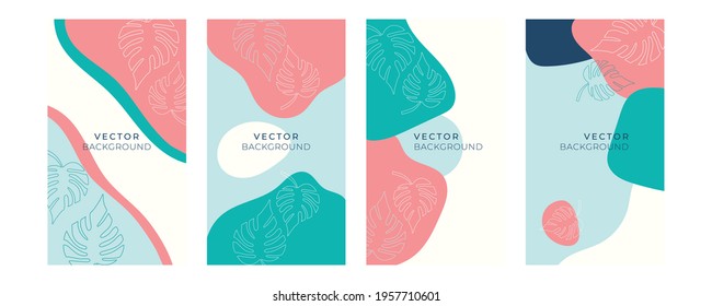 Set of abstract creative universal artistic templates. Good for poster, card, invitation, flier, cover, banner, placard, brochure and other graphic design