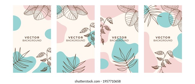 Set of abstract creative universal artistic templates. Good for poster, card, invitation, flier, cover, banner, placard, brochure and other graphic design