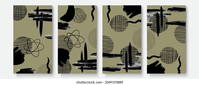 Set of abstract creative universal artistic templates. Can be use for fashion, wall decor, abstract product design and much more