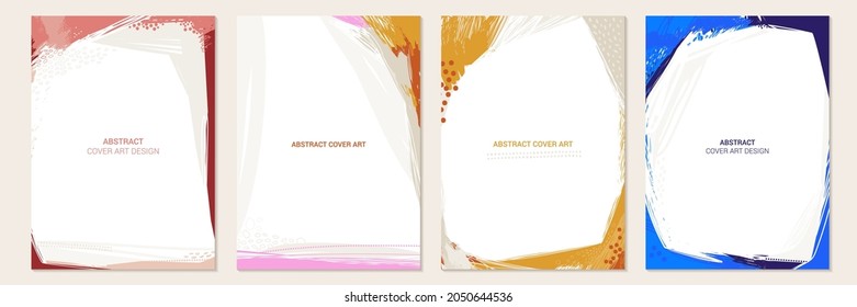 Set of abstract creative universal artistic templates. Good for poster, card, invitation, flyer, cover, banner, placard, brochure and other graphic design. Vector illustration