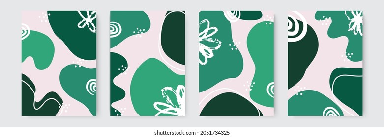 Set of abstract creative universal artistic templates. Good for poster, card, invitation, flyer, cover, banner, placard, brochure and other graphic design