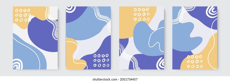 Conjunto de plantillas artísticas universales creativas abstractas. Ideal para carteles, tarjetas, invitaciones, volantes, portadas, banner, carteles, folletos y otros diseños gráficos