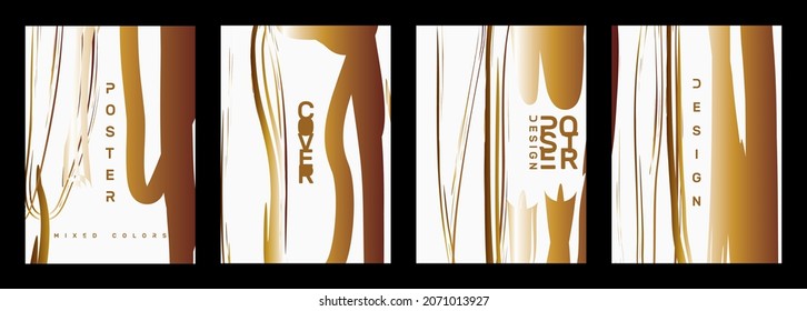 Set of abstract creative universal artistic templates. Good for poster, card, invitation, flyer, cover, banner, placard, brochure and other graphic design. Vector illustration.