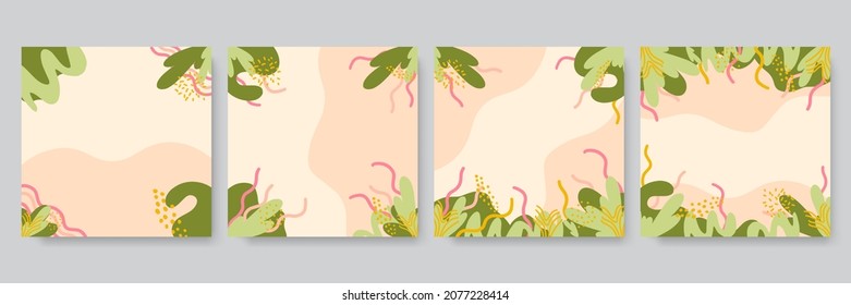 Conjunto de plantillas artísticas universales creativas abstractas. Ideal para carteles, tarjetas, invitaciones, volantes, portadas, banner, carteles, folletos y otros diseños gráficos