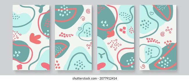 Set of abstract creative universal artistic templates. Good for poster, card, invitation, flyer, cover, banner, placard, brochure and other graphic design